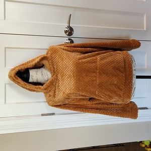 SHEIN Rust colored hooded fleece NWOT